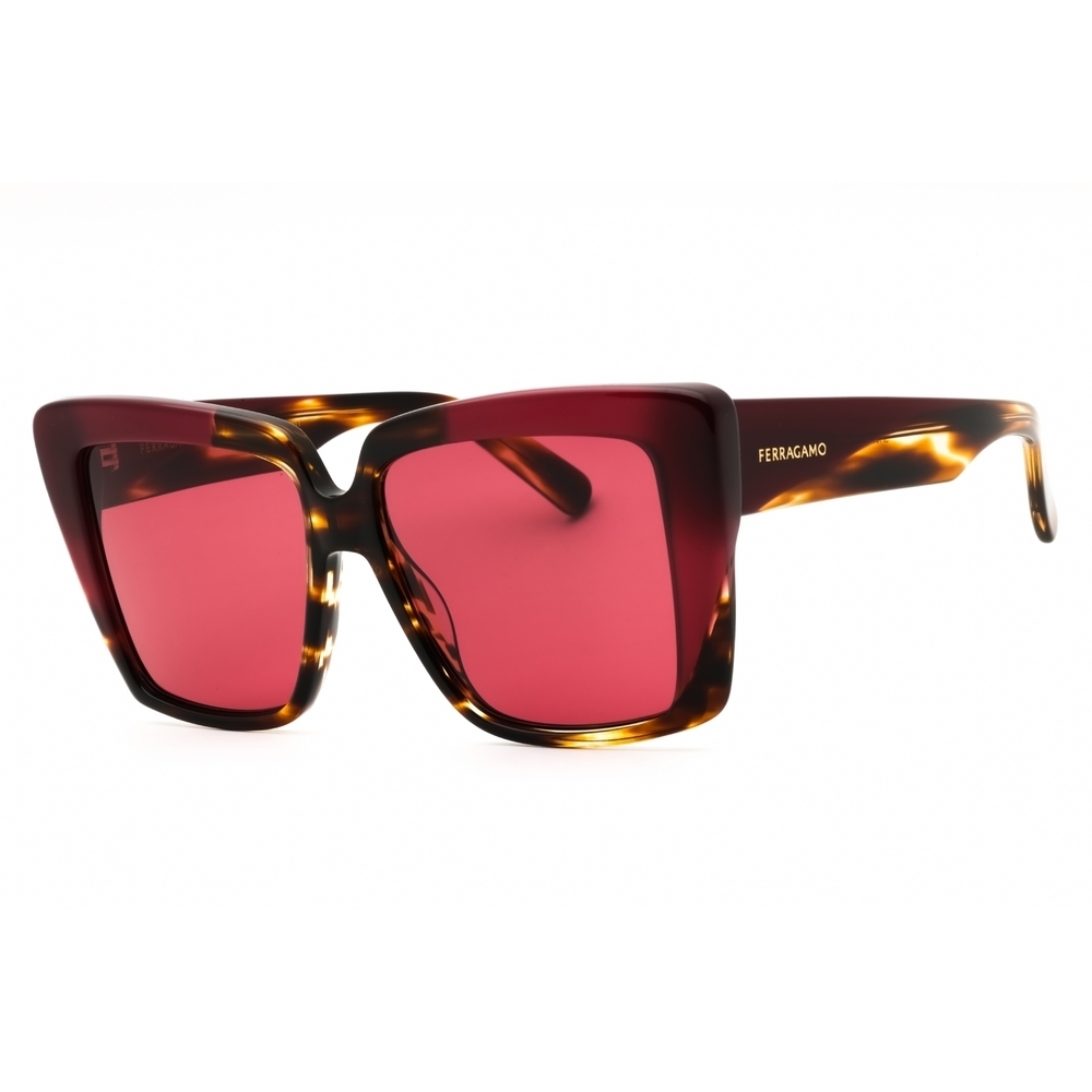 Salvatore Ferragamo SF1060SN Sunglasses Triped Brown-Purple Acetate Oversized